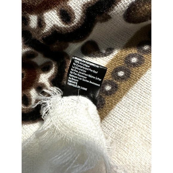 Scarf Wrap Shawl D&Y Creme with Floral Designs 77" Winter Time Dress Gift - Picture 5 of 6